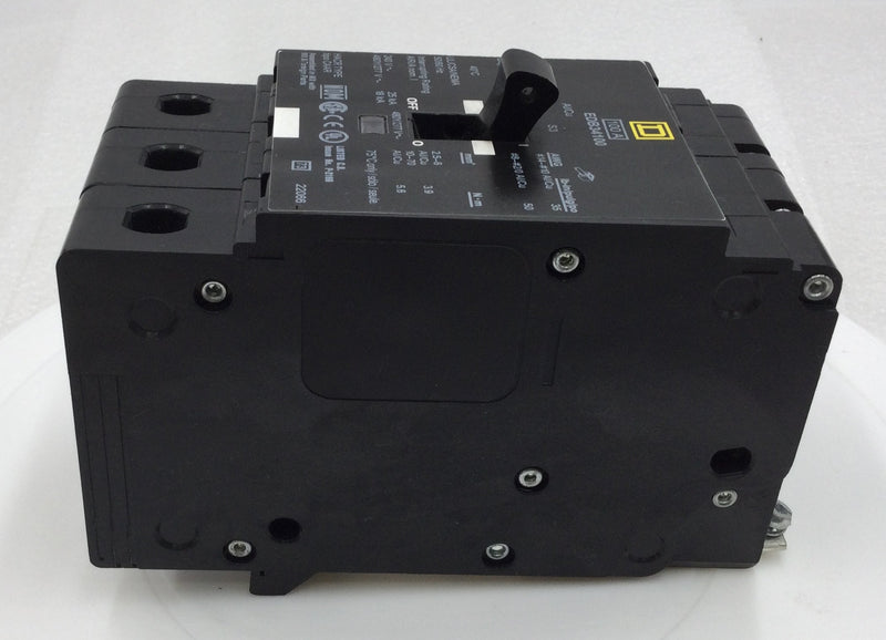Square D Edb34100 3 Pole 100 Amp 480V Bolt On Circuit Breaker Square D Edb34100 3 Pole 100 Amp 480V Bolt On Circuit Breaker