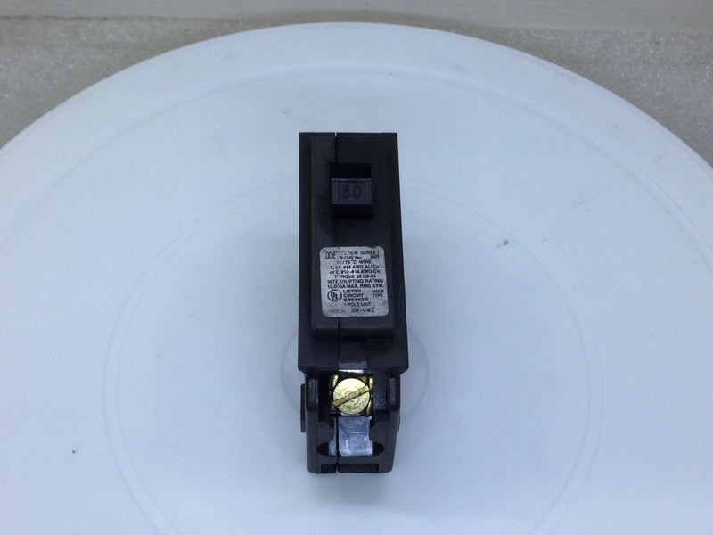 Hom130 Square D HOM130 30 Amp 1 Pole 120/240V Type HOM Circuit Breaker - Whit