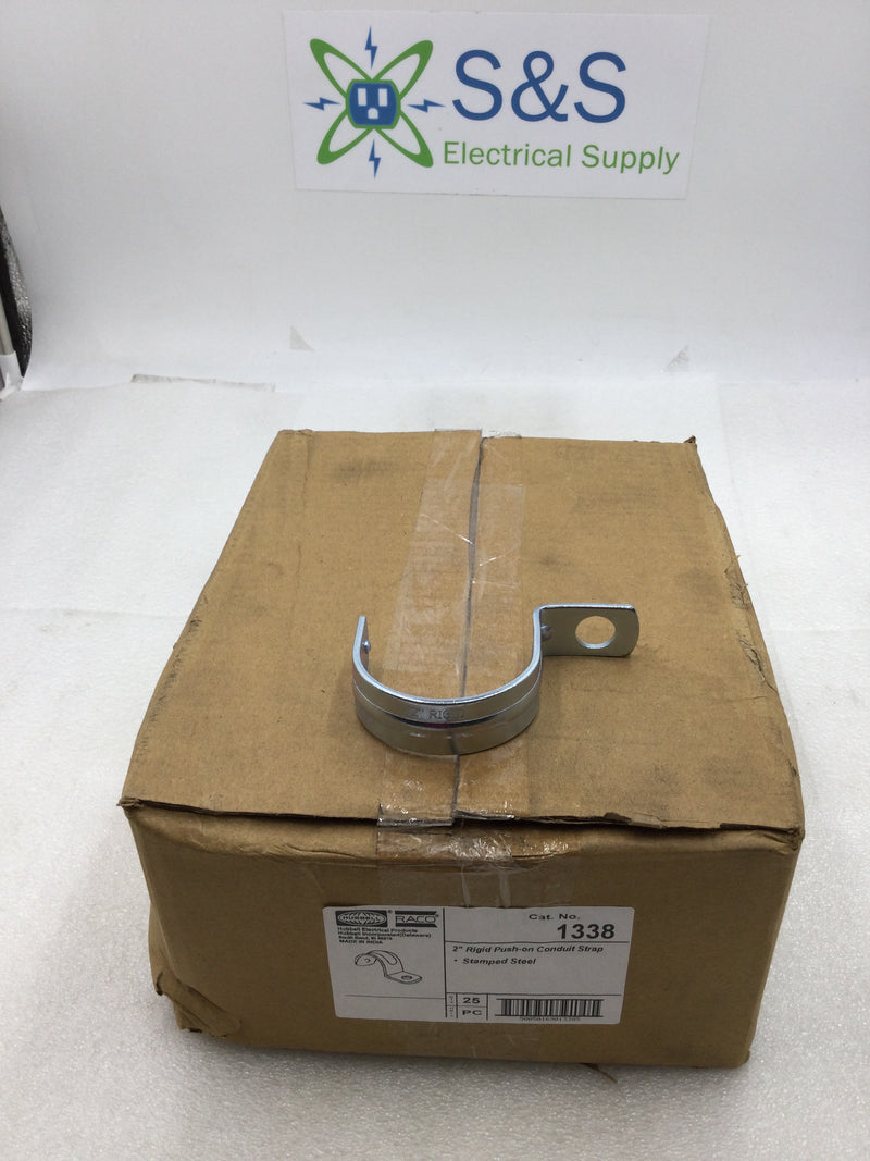 Hubbell/Raco 1338 2" Rigid Push-On One Hole Conduit Strap - Box of 25