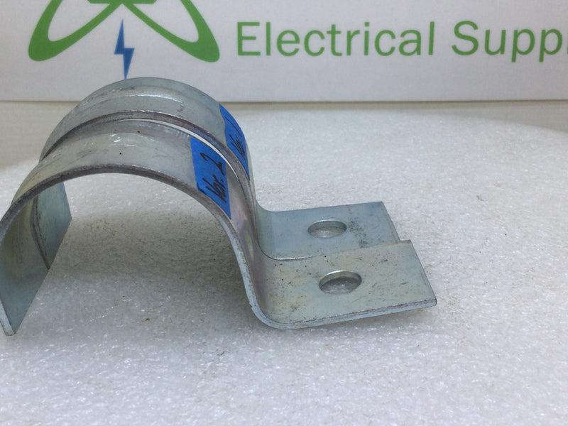 2" 1-Hole Ridged Conduit Strap Thin Wall Steel 2-TW