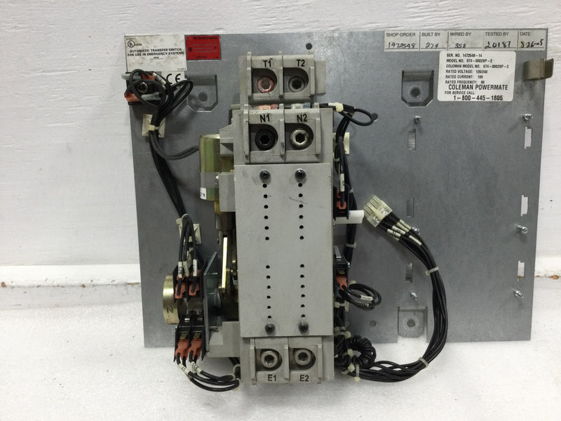 GE Zenith Controls Transfer Switch for 200 Amp 240V Type A Transfer Controller