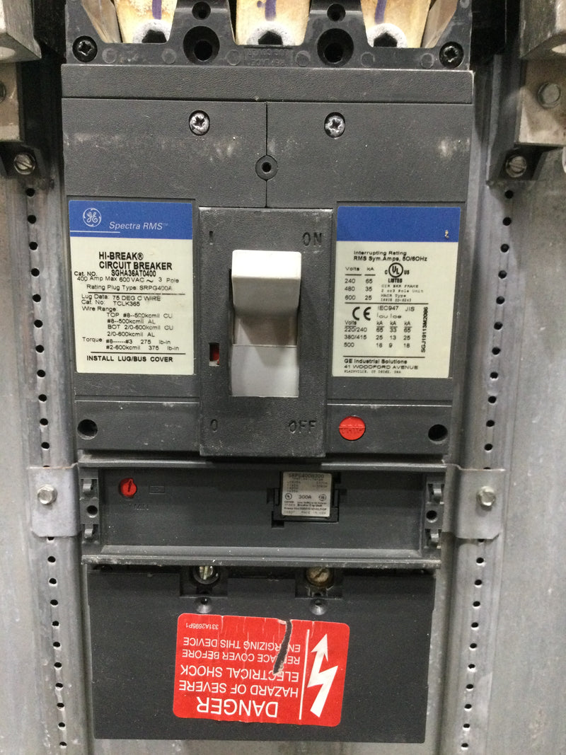 GE AEF3424KBX 400 Amp 480/277V 3 Phase 4W 42 Space A-Series II Panelboard