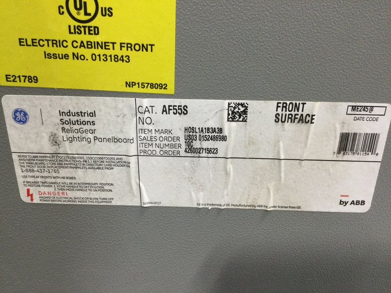 GE/General Electric AQF3422JB 250 Amp 600V 3P/4WA 42 Space Main Panelboard