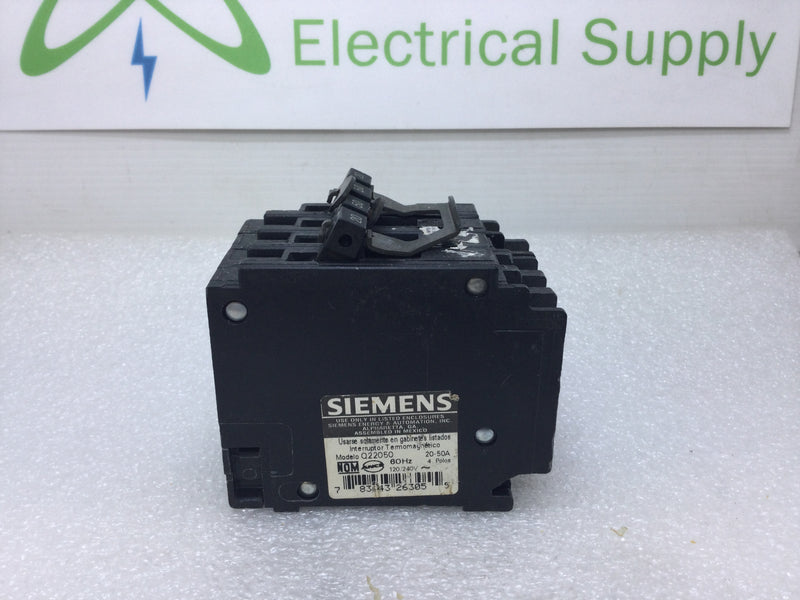 Siemens Q22050 20/50 Amp 120/240V Quad Circuit Breaker