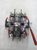 Milbank HD200 200 Amp 600 VAC 7 Jaw Meter Socket Guts Only with Lever Bypass