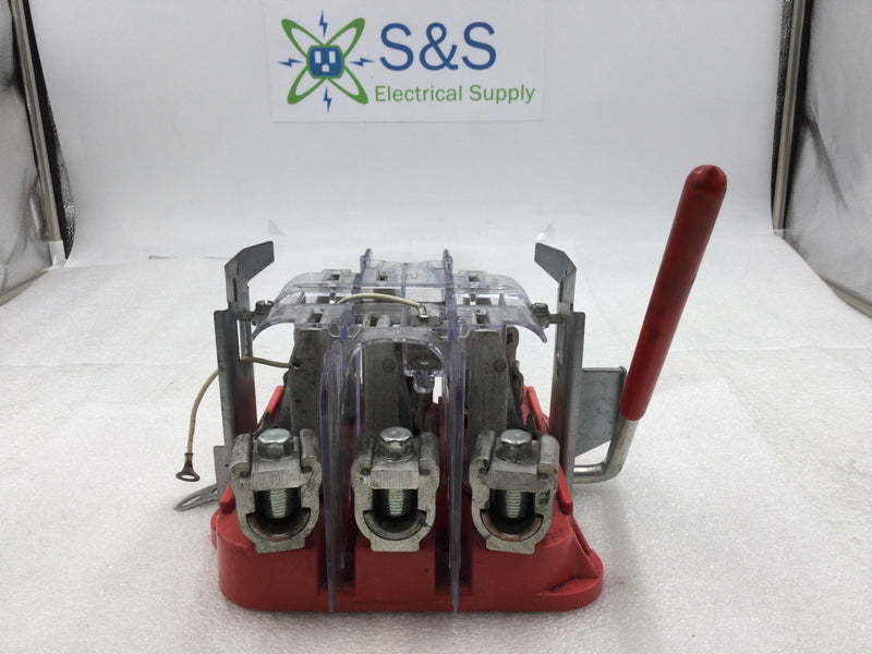 Milbank HD200 200 Amp 600 VAC 7 Jaw Meter Socket Guts Only with Lever Bypass