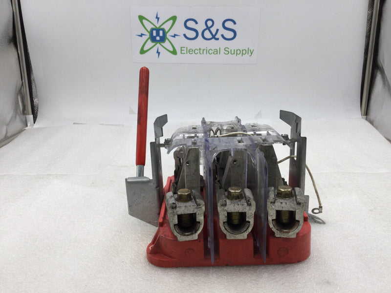 Milbank HD200 200 Amp 600 VAC 7 Jaw Meter Socket Guts Only with Lever Bypass