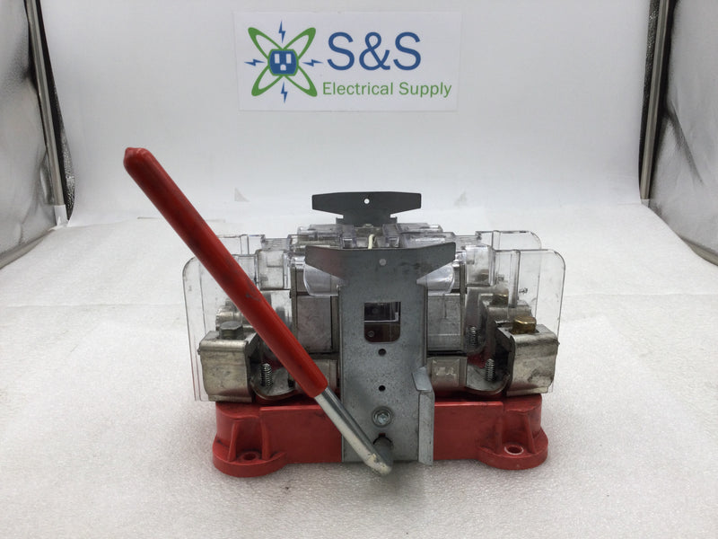 Milbank HD200 200 Amp 600 VAC 7 Jaw Meter Socket Guts Only with Lever Bypass