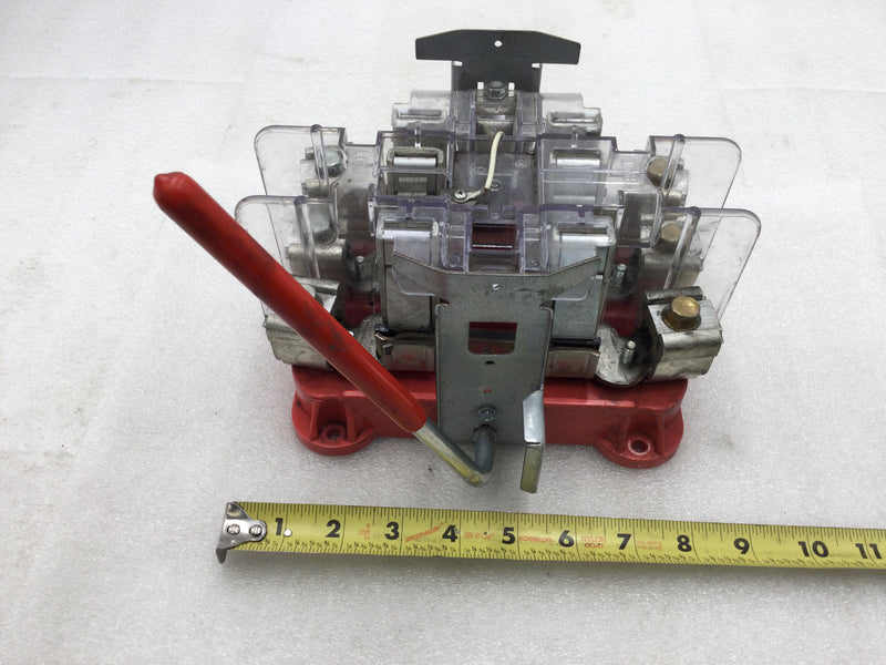 Milbank HD200 200 Amp 600 VAC 7 Jaw Meter Socket Guts Only with Lever Bypass