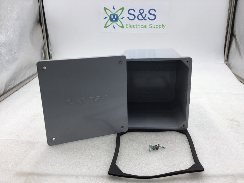 Cantex 5133711 6" x 6" x 6" PVC Junction Box Nema 4X with Screw Top Cover