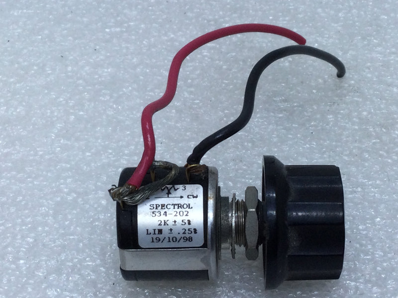 Spectrol 534-202 Precision Potentiometer Rotary Switch 2K +_ 5% LIN+_ .25%