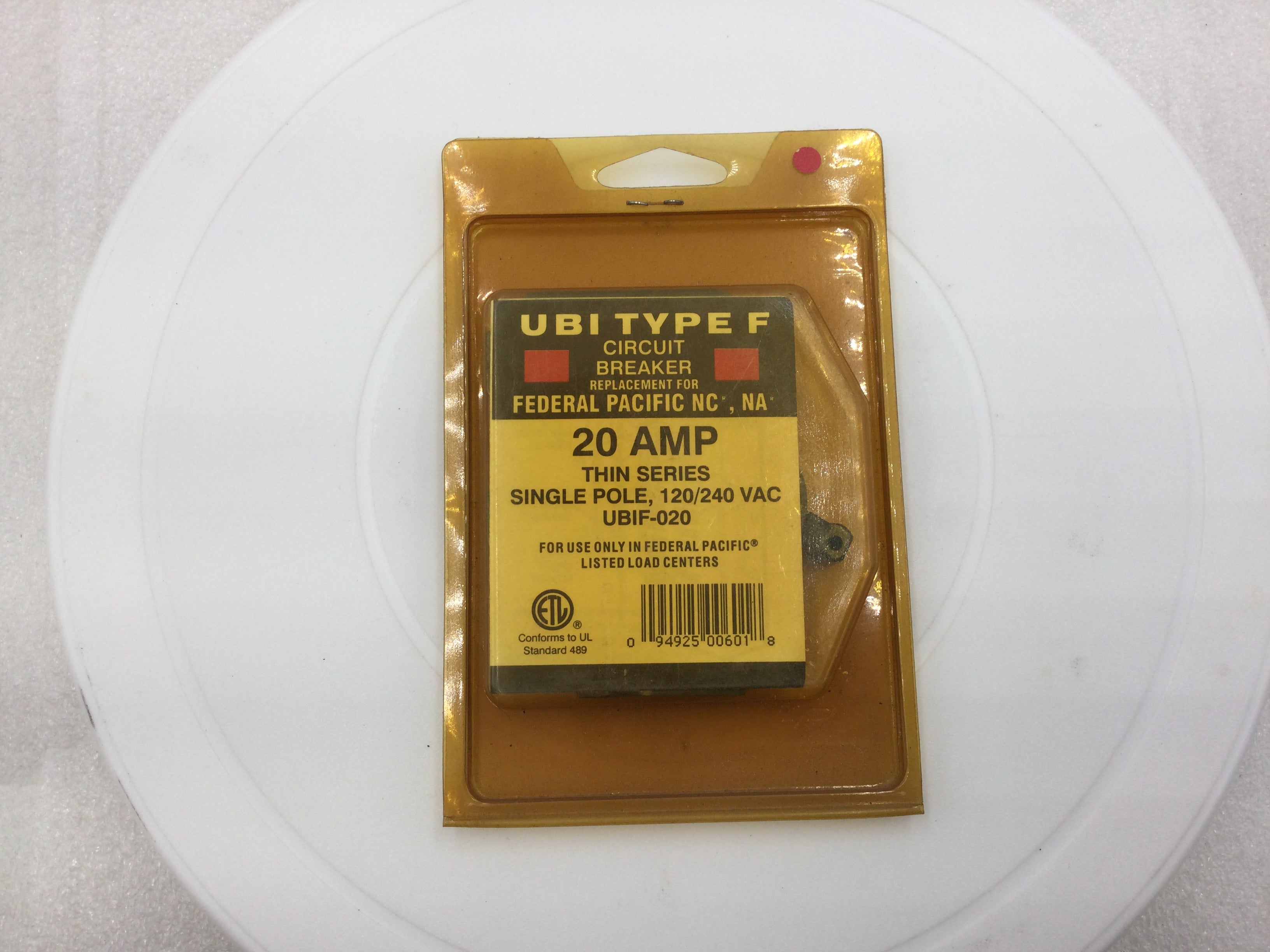 CE Inc UBIF-020 20 Amp Thin Series Single Pole Stab Lock FPE Circuit B