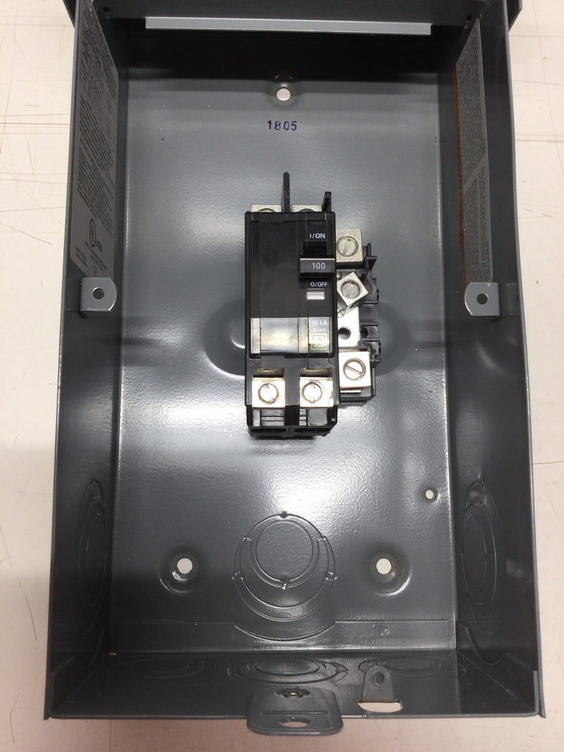 Square D QO2100NRB 100 Amp 1-Phase 240V Breaker-Disconnect