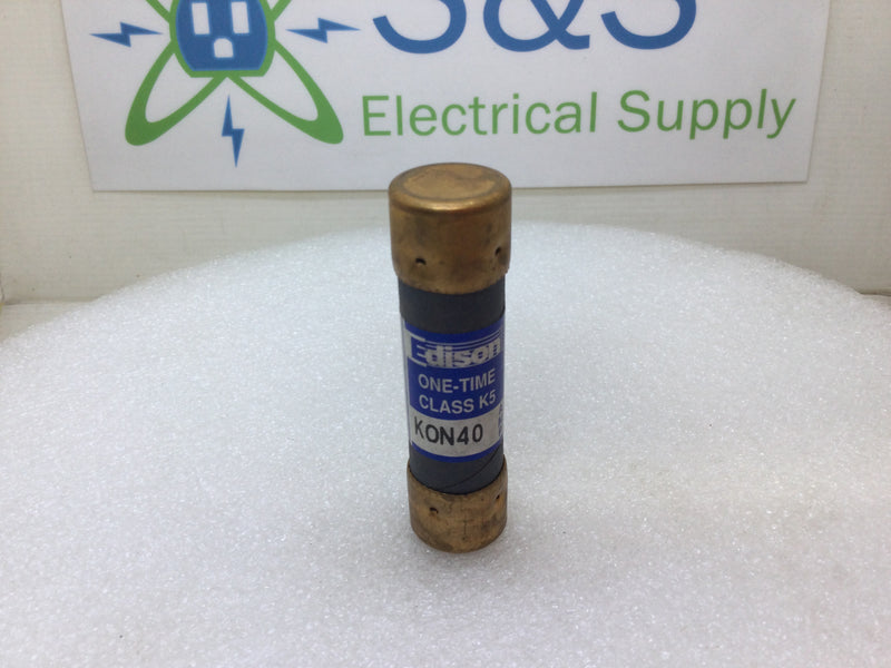 Edison KON40 40 Amp 250V One Time Class K5 Fuse