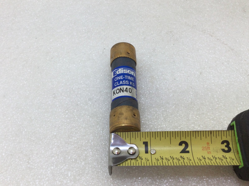 Edison KON40 40 Amp 250V One Time Class K5 Fuse