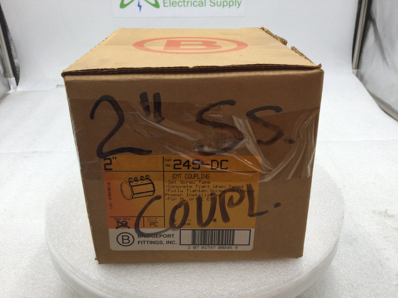 Bridgeport 245-DC 2" EMT Set Screw Coupling - Box of 5