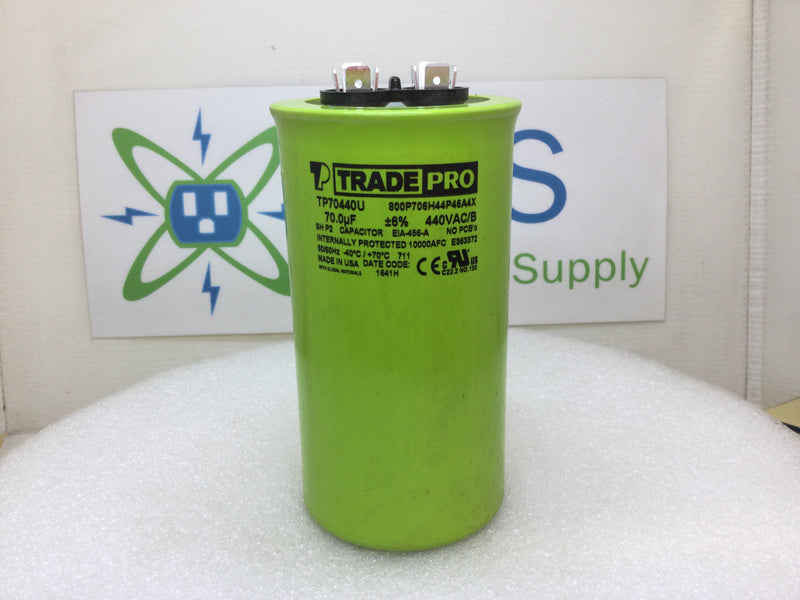 TradePro TP70440U 70MFD +/-6% 440V 50/60Hz Capacitor
