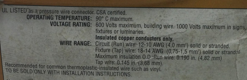 3M Scotchlok 567 Flame Retardant Electrical Tap Connectors - Box of 50