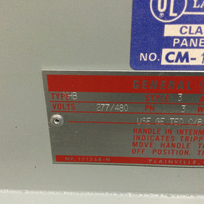 GE General Electric NHB 600 Amp 3 Phase 4 Wire 277/480V Panelboard Enclosure 59" x 22"