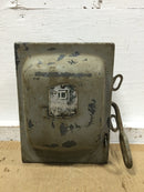 Square D 45351/A1 30 Amp 3 Phase 230 VAC 7.5 HP Fusible Vintage Safety Switch
