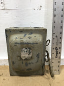 Square D 45351/A1 30 Amp 3 Phase 230 VAC 7.5 HP Fusible Vintage Safety Switch