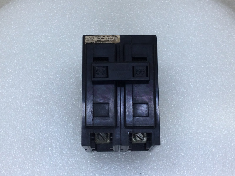 Westinghouse QBHW2050H 50 Amp 2 Pole 240V Bolt On Circuit Breaker