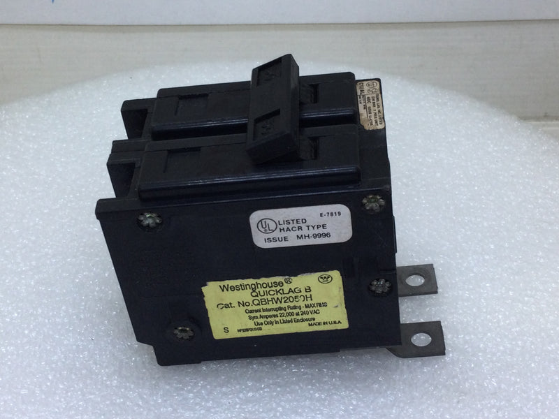 Westinghouse QBHW2050H 50 Amp 2 Pole 240V Bolt On Circuit Breaker