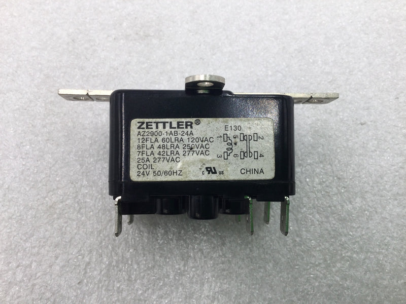 Zettler Controls AZ2900-1AB-24A 25 Amp 277V 50/60Hz 12FLA 60LRA Relay Coil