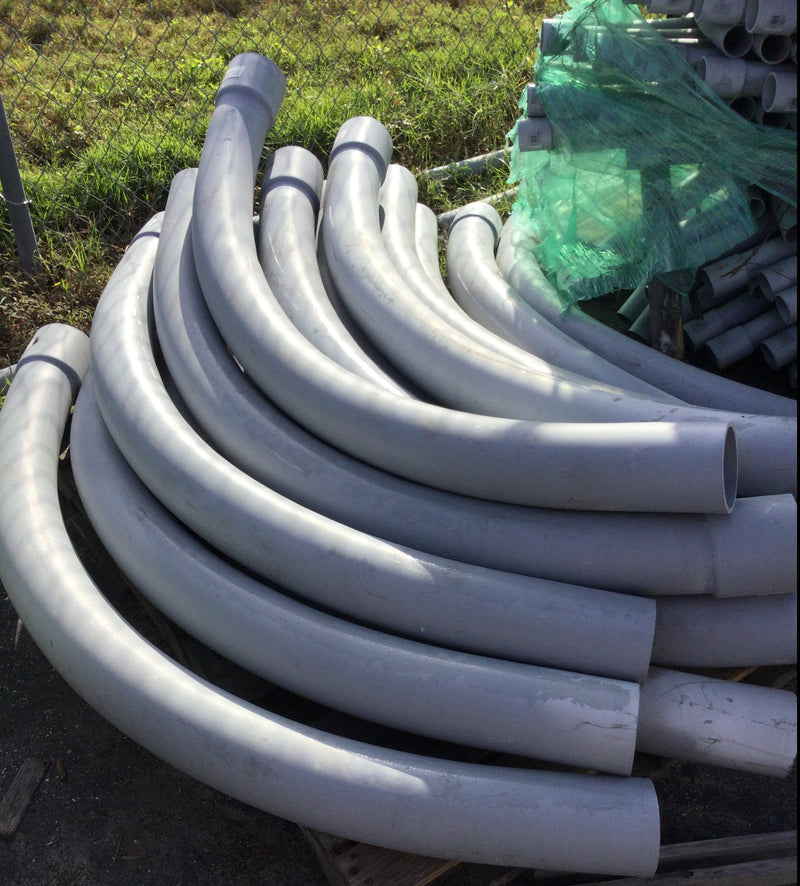 Prime Conduit UC9FNB 4" UTIL Schedule 40 90DX36R TC6 BE 90 Degree PVC Elbow