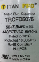 Titan Pro TRCFD5075 50+7.5MFD+/-5% 440/370VAC 60/50Hz Capacitor