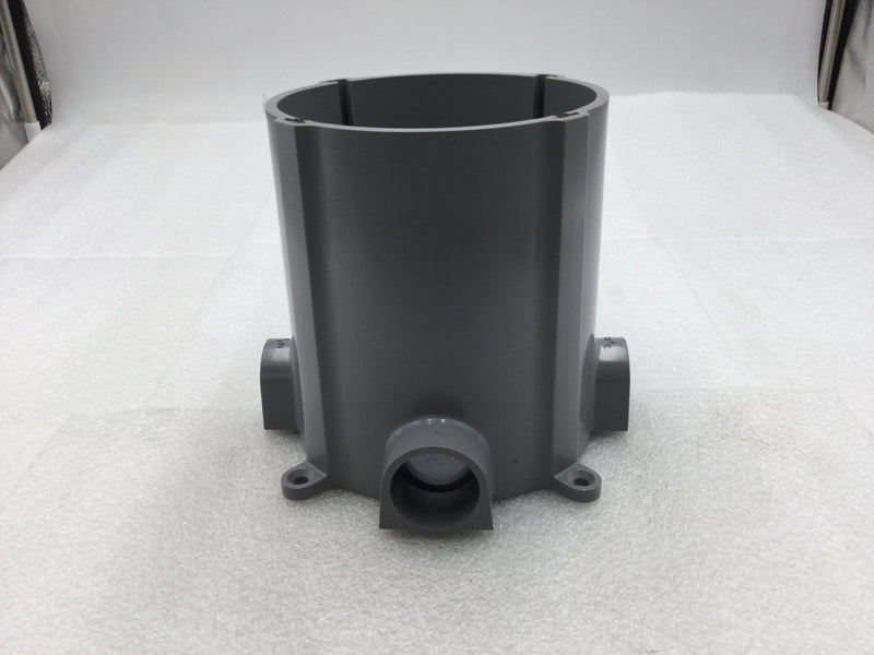 Hubbell PFB1 Scrub Shield 5" Round Plastic Floor Box w/Two 1" & Two 3/4" Inlets