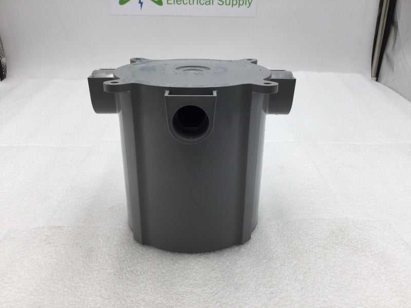 Hubbell PFB1 Scrub Shield 5" Round Plastic Floor Box w/Two 1" & Two 3/4" Inlets