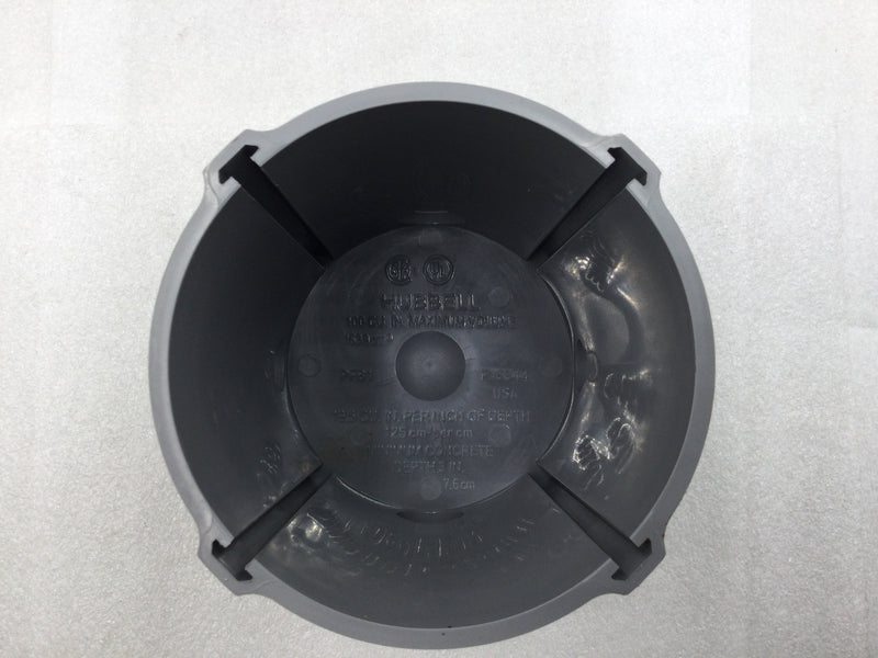 Hubbell PFB1 Scrub Shield 5" Round Plastic Floor Box w/Two 1" & Two 3/4" Inlets