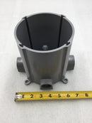Hubbell PFB1 Scrub Shield 5" Round Plastic Floor Box w/Two 1" & Two 3/4" Inlets