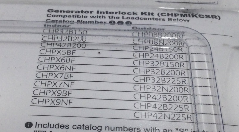 Eaton CHPMIKCSR 150-225 Amp Indoor Generator Interlock Kit
