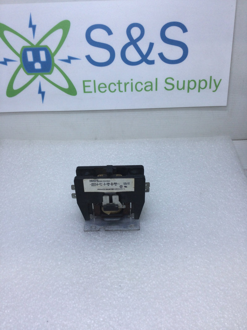 Products Unlimited 3100-10Q1120 Single Pole 14 Amp 240/277 VAC Contactor Coil: 24V