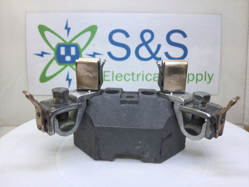 B&C Porcelain Meter Socket Replacement Block 100-200 Amp - 2" Base w/Middle Ridge & Lugs