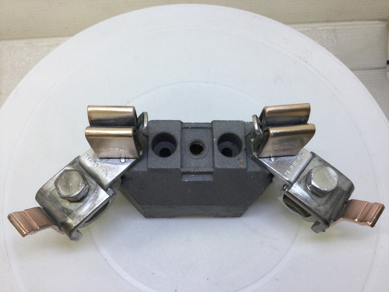 B&C Porcelain Meter Socket Replacement Block 100-200 Amp - 2" Base w/Middle Ridge & Lugs