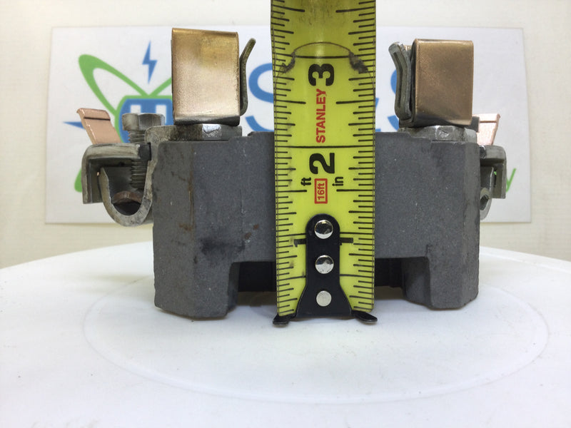 B&C Porcelain Meter Socket Replacement Block 100-200 Amp - 2" Base w/Middle Ridge & Lugs