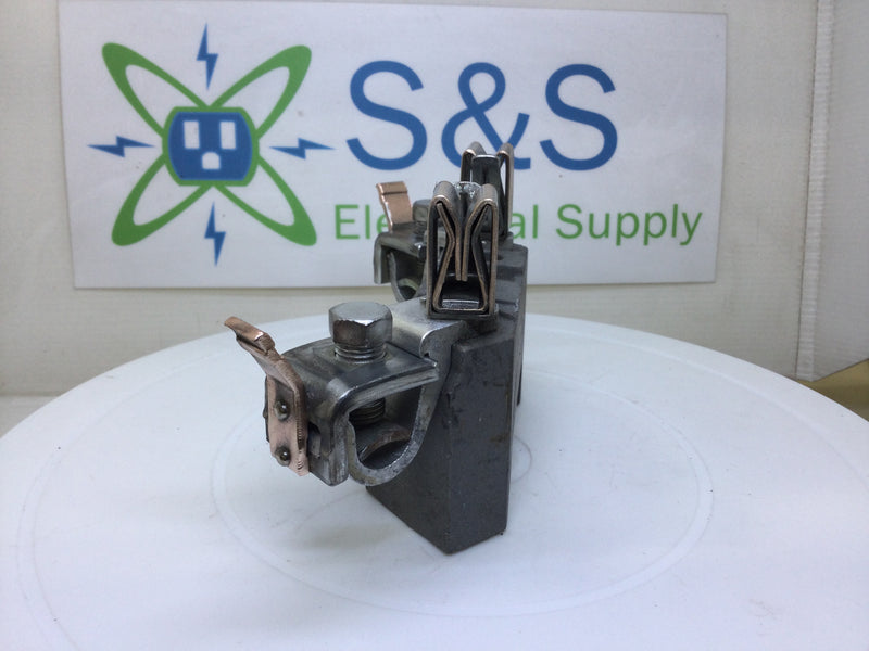 B&C Porcelain Meter Socket Replacement Block 100-200 Amp - 2" Base w/Middle Ridge & Lugs