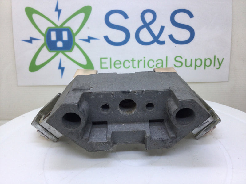 B&C Porcelain Meter Socket Replacement Block 100-200 Amp - 2" Base w/Middle Ridge & Lugs