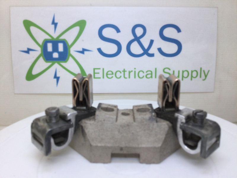 B&C Porcelain Meter Socket Replacement Block 100-200 Amp - Cream Base