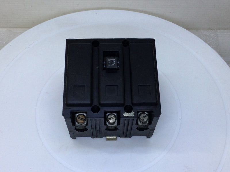 Westinghouse QNBA3070 70 Amp 3 Pole Type B Quicklag Bolt On Circuit Breaker