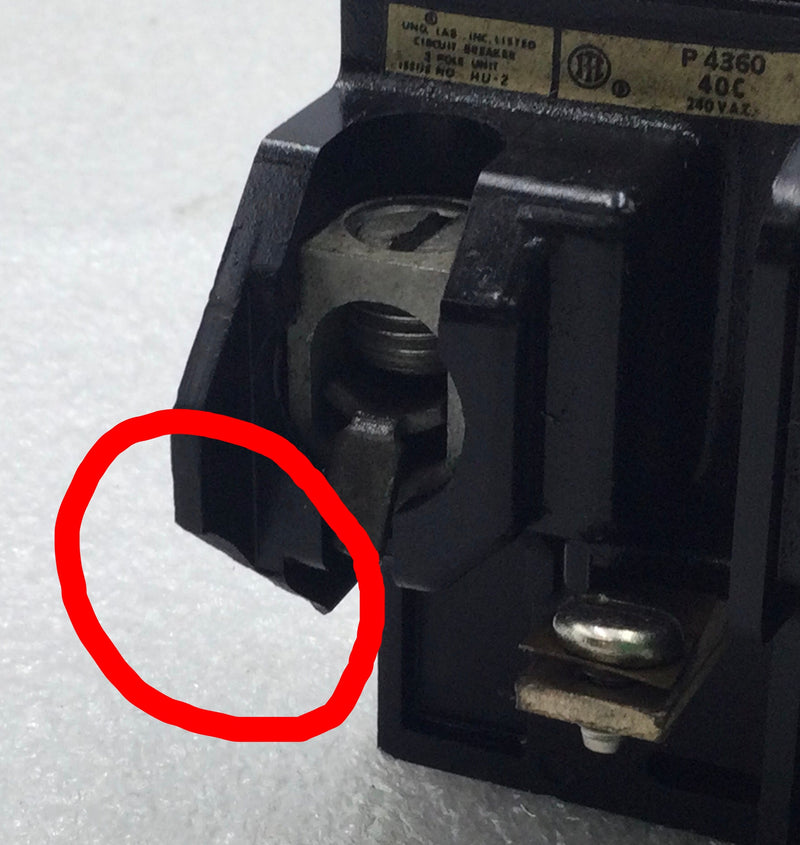 ITE/Pushmatic P4360 60 Amp 3 Pole 240V Circuit Breaker - Cosmetic Flaw