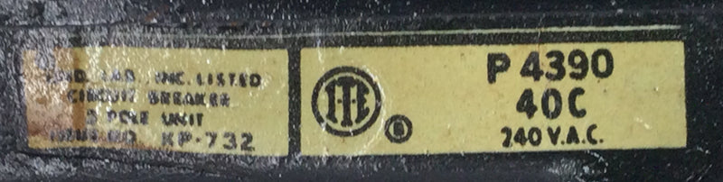 ITE/Pushmatic P4390 90 Amp 3 Pole 240V Circuit Breaker