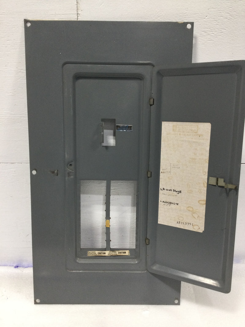 Square D QOC20MW225 225 Amp 20 Space 120/240V Panel Door w/Main 26" x 14 1/4"