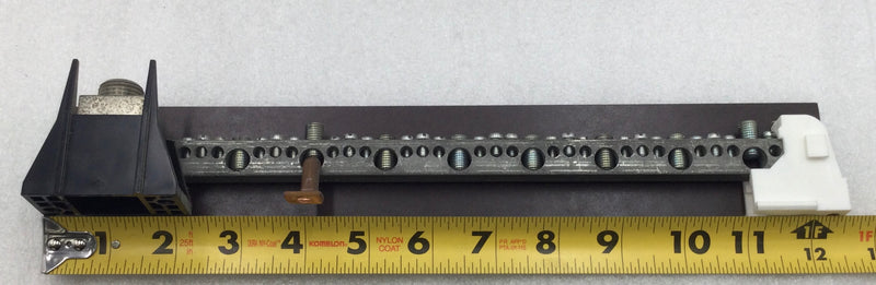 35 Position 4-14 AWG Neutral/Isolated Grounding Bar w/Leg 12 3/8" x 1 3/4"