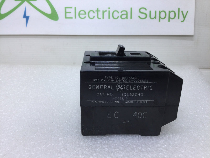 GE General Electric TQL32040 3 Pole 40 Amp 240v Type TQL Circuit Breaker