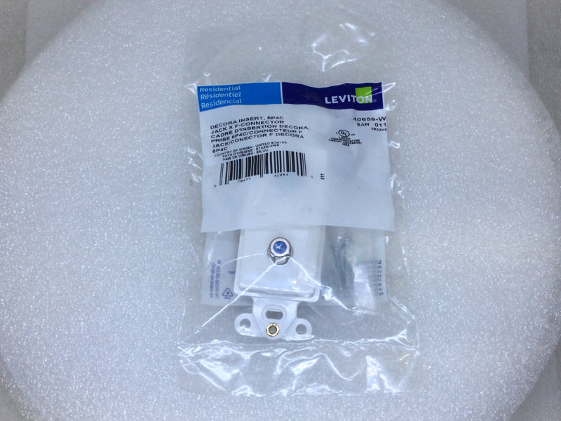 Leviton 40659-W Decora Insert 6P4C Jack X F-Connector