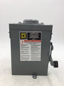 Square D DU321RB 30 Amp 1 Phase 240V Non Fusible GD Safety Switch